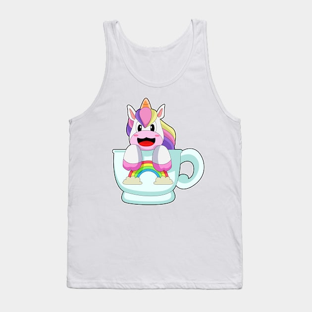 Unicorn Mug Rainbow Tank Top by Markus Schnabel